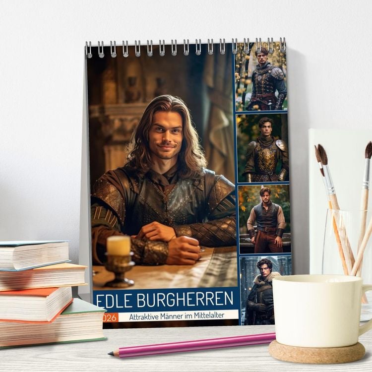 Produktbild: Edle Burgherren (Tischkalender 2026 DIN A5 hoch), CALVENDO Monatskalender