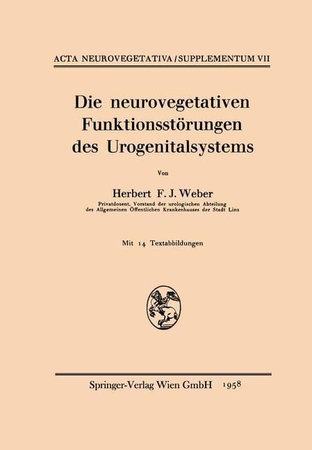 Produktbild: Die neurovegetativen Funktionsst&ouml;rungen des Urogenitalsystems