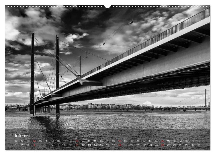 Produktbild: D&uuml;sseldorf Ansichten in Schwarz-Wei&szlig; (Wandkalender 2027 DIN A2 quer), CALVENDO Monatskalender