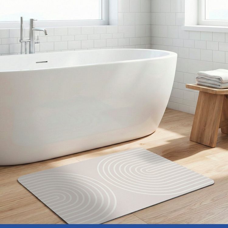 Produktbild: Diatomit Badematte Mod. Nazca, 80 x 50 cm, schnelltrocknend und rutschsicher