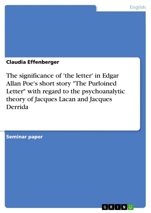 Produktbild: Nil Sapientiae Odiosius Acumine Nimio - The significance of 'the letter' in Edgar Allan Poe's short story "The Purloined