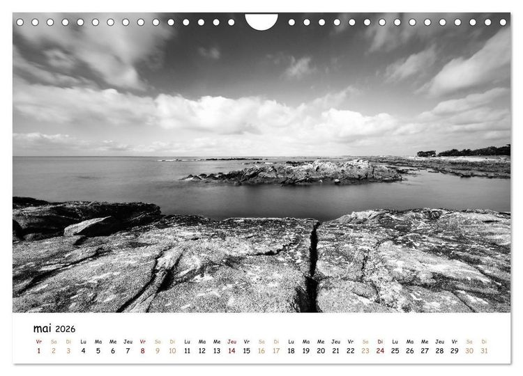 Produktbild: Terres de contraste &ndash; Une ann&eacute;e en monochrome (Calendrier mural 2026 DIN A4 vertical), CALVENDO calendrier mensuel