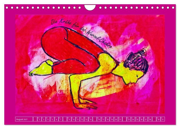 Produktbild: Farbige Yoga Kraftwelt - Yoga Asanas f&uuml;r die Chakren (Wandkalender 2027 DIN A4 quer), CALVENDO Monatskalender