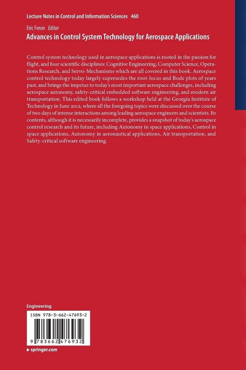 Produktbild: Advances in Control System Technology for Aerospace Applications