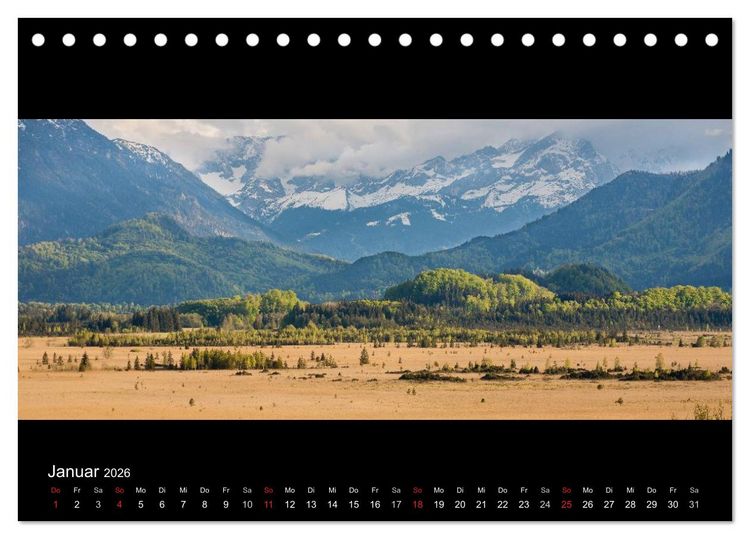 Produktbild: Alpenrand zwischen Isar und Lech (Tischkalender 2026 DIN A5 quer), CALVENDO Monatskalender