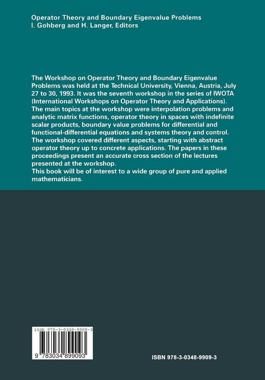 Produktbild: Operator Theory and Boundary Eigenvalue Problems