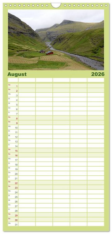 Produktbild: Familienplaner 2026 - F&auml;r&ouml;er - Die wundersch&ouml;nen Inseln im Norden. mit 5 Spalten (Wandkalender, 21 x 45 cm) CALVENDO