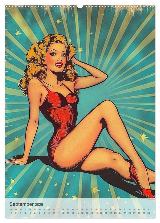 Produktbild: Retro PinUp Girls (Wandkalender 2026 DIN A2 hoch), CALVENDO Monatskalender