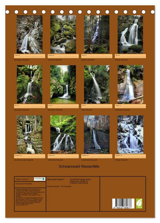 Produktbild: Schwarzwald Wasserf&auml;lle (Tischkalender 2026 DIN A5 hoch), CALVENDO Monatskalender