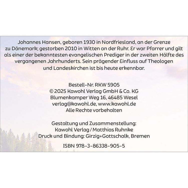 Produktbild: Nichts wird mir mangeln