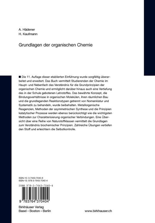 Produktbild: Grundlagen der organischen Chemie