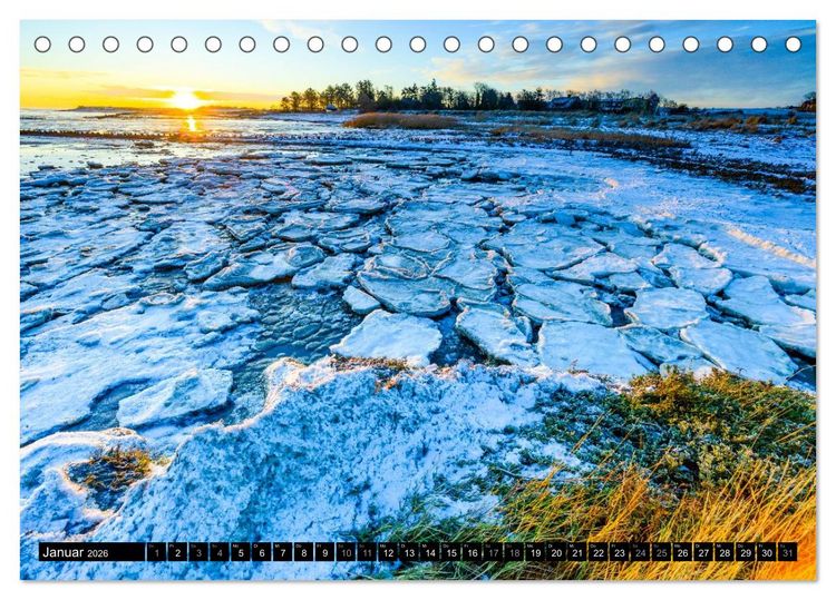 Produktbild: Einzigartige Strandansichten auf Amrum (Tischkalender 2026 DIN A5 quer), CALVENDO Monatskalender