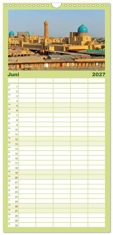 Produktbild: Familienplaner 2027 - Usbekistan, Perlen der Seidenstra&szlig;e mit 5 Spalten (Wandkalender, 21 x 45 cm) CALVENDO