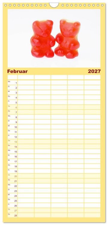 Produktbild: Familienplaner 2027 - Alles in Rot mit 5 Spalten (Wandkalender, 21 x 45 cm) CALVENDO