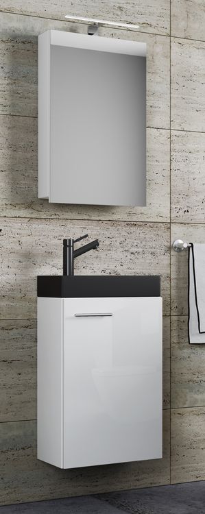 Produktbild: 3tlg Waschtisch Slito SC Toilette schmal Schwarz
