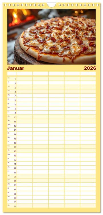 Produktbild: Familienplaner 2026 - Pizza geht immer - Zu jeder Jahreszeit mit 5 Spalten (Wandkalender, 21 x 45 cm) CALVENDO