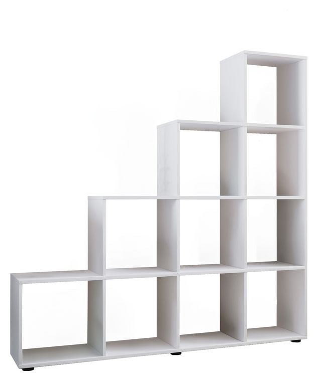 Produktbild: Holz Stand Treppenregal Regal 10 F&auml;cher Napoli