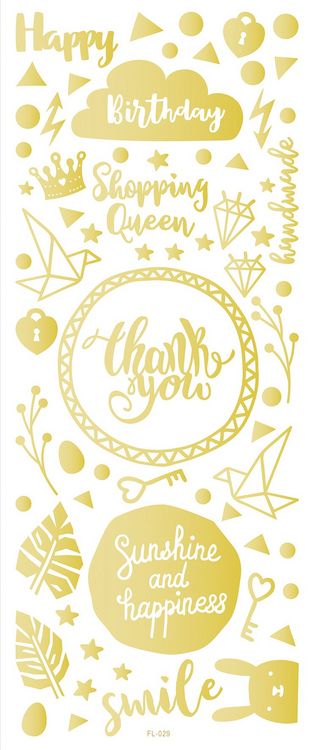Produktbild: Folia  Relief-Sticker BASIC, ca. 10x24cm, 10 Blatt sortiert