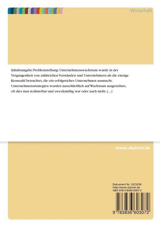 Produktbild: Unternehmenswachstum, optimale Unternehmensgr&ouml;&szlig;e und Effizienz