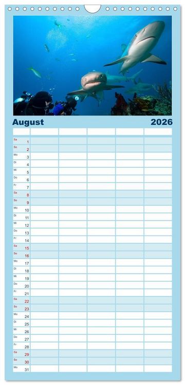 Produktbild: Familienplaner 2026 - Faszination Tauchen - Neptuns Reich mit 5 Spalten (Wandkalender, 21 x 45 cm) CALVENDO