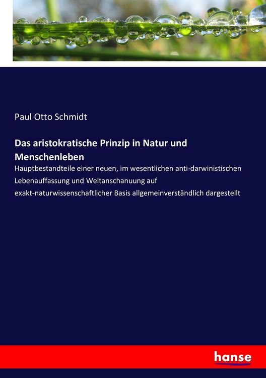 Produktbild: Das aristokratische Prinzip in Natur und Menschenleben