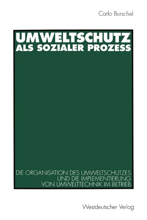 Produktbild: Umweltschutz als sozialer Proze&szlig;