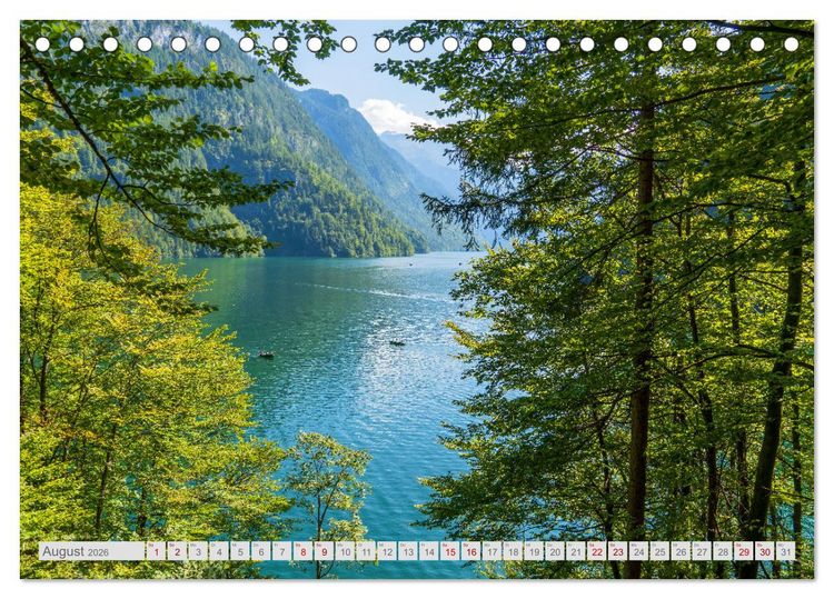Produktbild: Malerische Seen in Bayern (Tischkalender 2026 DIN A5 quer), CALVENDO Monatskalender