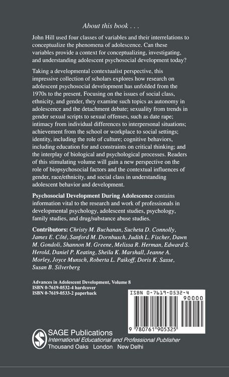 Produktbild: Psychosocial Development during Adolescence