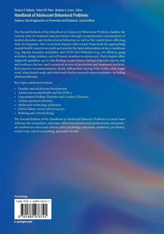 Produktbild: Handbook of Adolescent Behavioral Problems