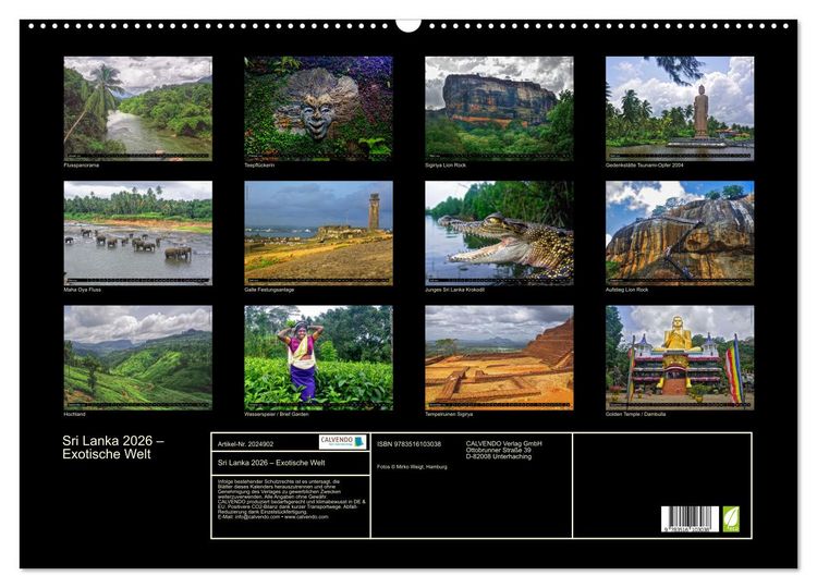 Produktbild: Sri Lanka 2026 &ndash; Exotische Welt (Wandkalender 2026 DIN A2 quer), CALVENDO Monatskalender