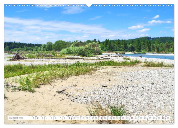 Produktbild: Meine Isar bei Geretsried (hochwertiger Premium Wandkalender 2026 DIN A2 quer), Kunstdruck in Hochglanz