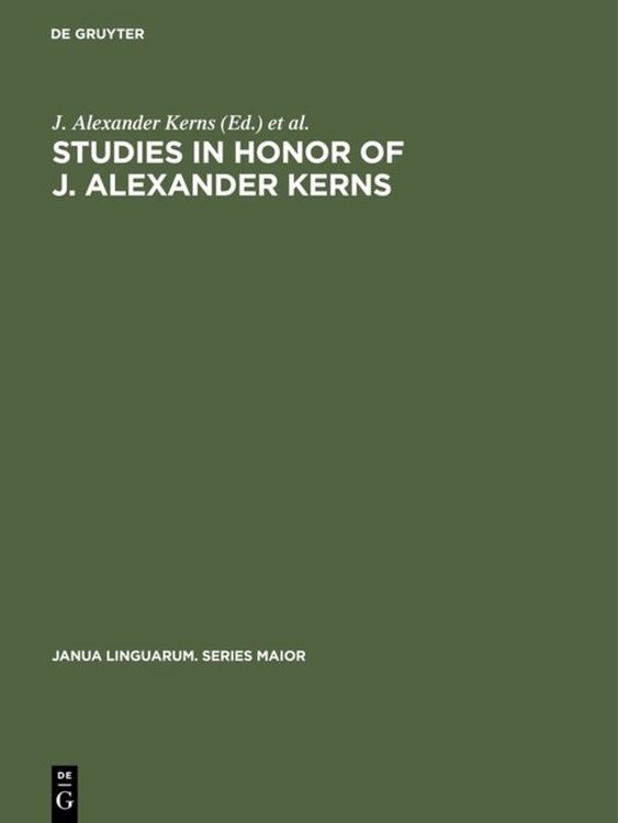 Produktbild: Studies in honor of J. Alexander Kerns