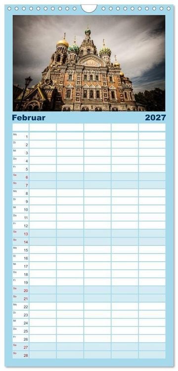 Produktbild: Familienplaner 2027 - Sankt Petersburg - "Venedig des Nordens" mit 5 Spalten (Wandkalender, 21 x 45 cm) CALVENDO
