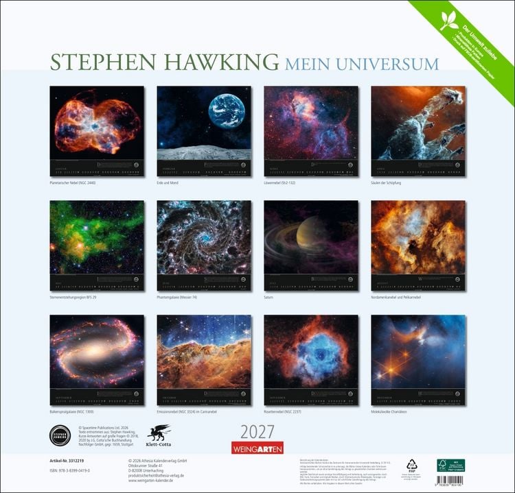 Produktbild: Stephen Hawking Kalender 2027 - Mein Universum