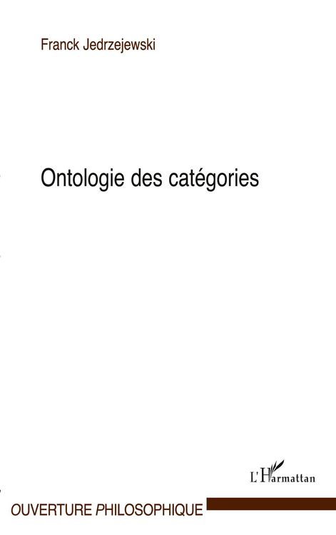 Produktbild: Ontologie des cat&eacute;gories