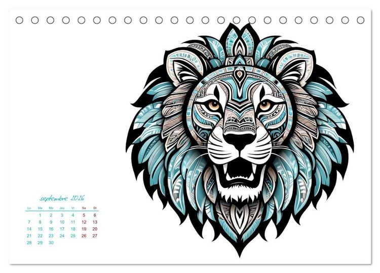Produktbild: Passion Tribale (Calendrier de bureau 2026 DIN A5 vertical), CALVENDO calendrier mensuel