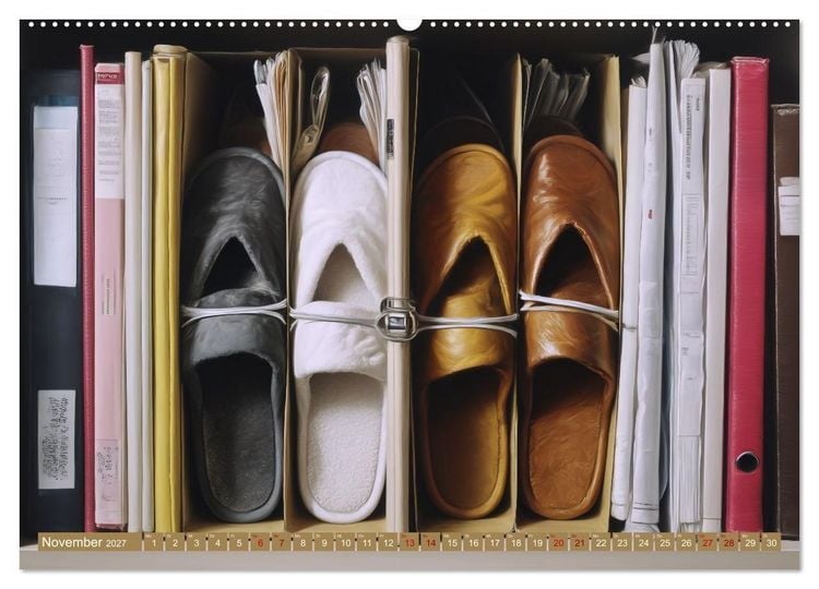 Produktbild: Schuh-verr&uuml;ckt. Pantoffel, Pumps und Co. im Ausnahmezustand (hochwertiger Premium Wandkalender 2027 DIN A2 quer), Kunstdruck in Hochglanz