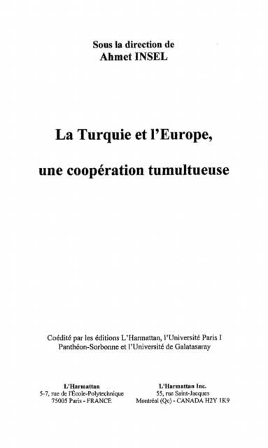 Produktbild: La Turquie Et L'europe
