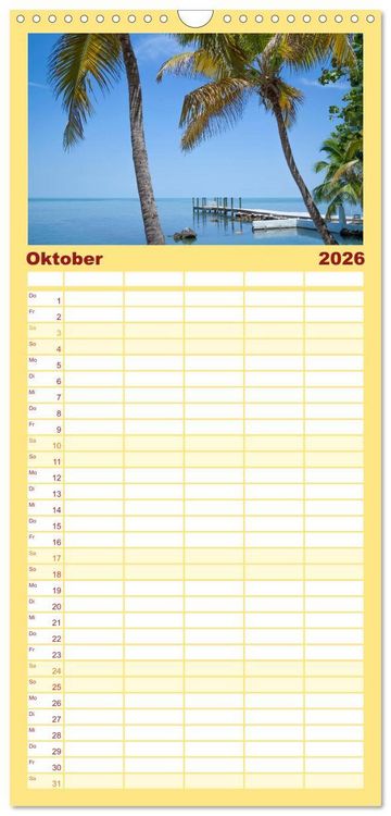 Produktbild: Familienplaner 2026 - FLORIDA KEYS UND KEY WEST Malerische Reiseroute mit 5 Spalten (Wandkalender, 21 x 45 cm) CALVENDO
