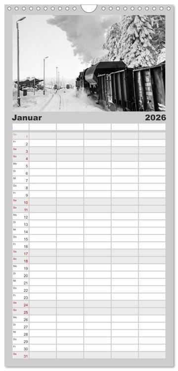Produktbild: Familienplaner 2026 - Dampfloks in der DDR mit 5 Spalten (Wandkalender, 21 x 45 cm) CALVENDO