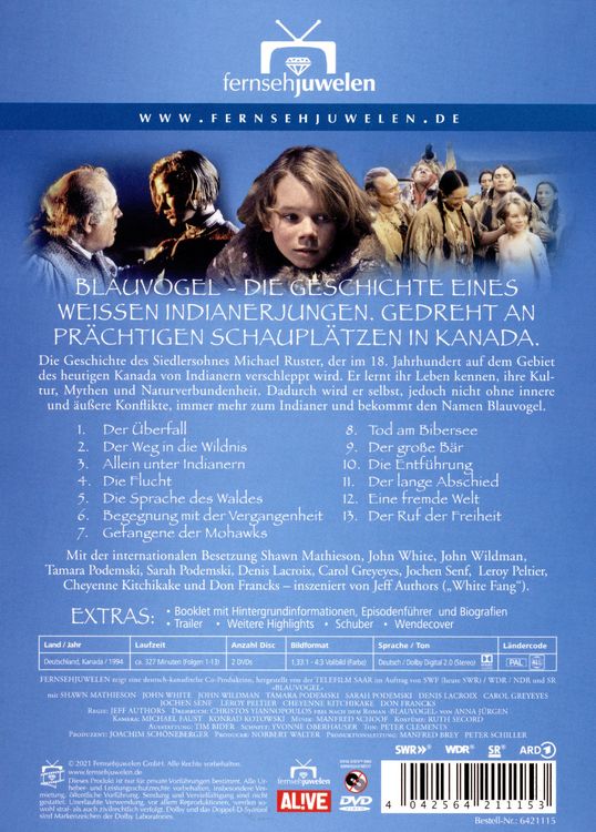 Produktbild: Blauvogel, Wahlsohn der Indianer - Die komplette Serie in 13 Teilen (Fernsehjuwelen) [2 DVDs]