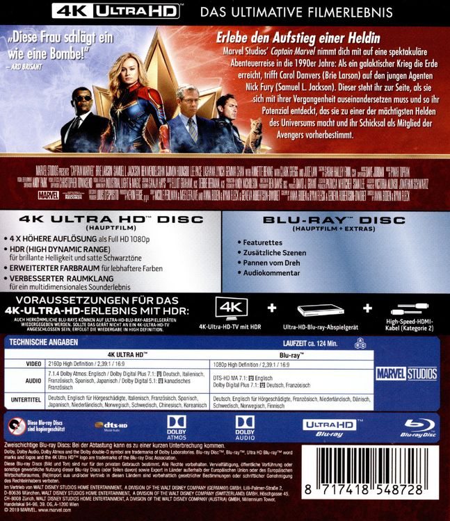 Produktbild: Captain Marvel (4K Ultra HD) (+ Blu-ray 2D)