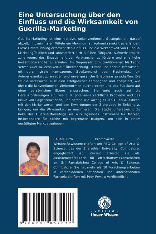 Produktbild: Eine Untersuchung &uuml;ber den Einfluss und die Wirksamkeit von Guerilla-Marketing