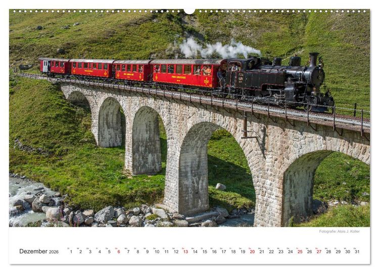 Produktbild: Dampfbahn Furka 2026 (hochwertiger Premium Wandkalender 2026 DIN A2 quer), Kunstdruck in Hochglanz