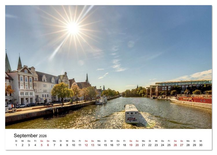 Produktbild: L&uuml;beck &ndash; Im Licht der Zeit (Tischkalender 2026 DIN A5 quer), CALVENDO Monatskalender