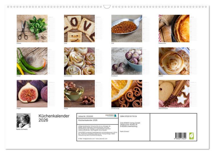 Produktbild: K&uuml;chenkalender 2026 (Wandkalender 2026 DIN A2 quer), CALVENDO Monatskalender