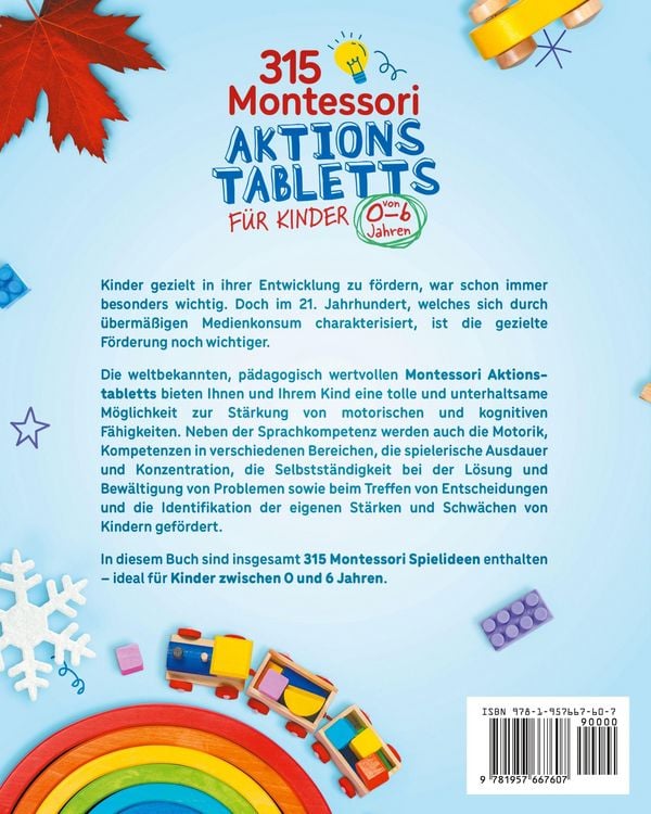 Produktbild: 315 Montessori Aktionstabletts f&uuml;r Kinder von 0-6 Jahren