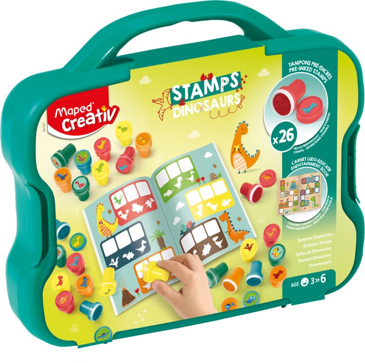 Produktbild: Maped Dino-Stempel 26 St&uuml;ck im Kunststoffkoffer
