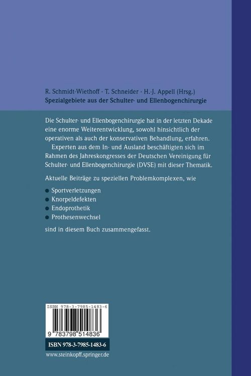 Produktbild: Spezialgebiete aus der Schulter- und Ellenbogenchirurgie