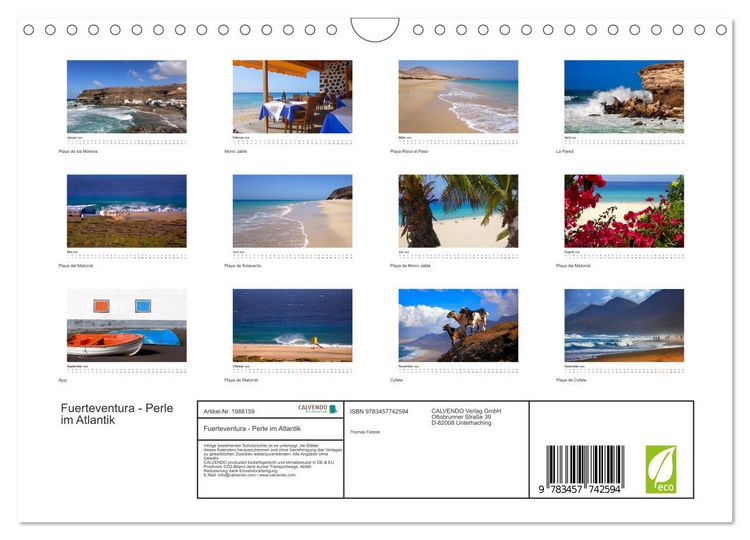 Produktbild: Fuerteventura - Perle im Atlantik (Wandkalender 2026 DIN A4 quer), CALVENDO Monatskalender